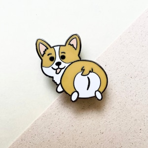 Corgi Hard Enamel Pin Animal Butt Hard Enamel Pin Cute Animal Buttie Lapel Pin For Corgi Lovers Gift Enamel Pin Corgi Owners High Quality