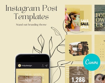 10 plantillas de publicaciones de Instagram de compromiso con temas neutros, plantillas de Canva
