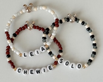 Solo, Leia, and Chewie Beaded Bracelet