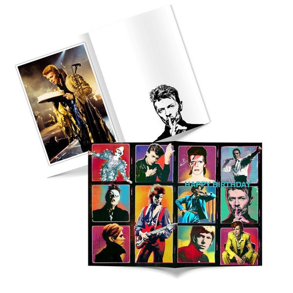David Bowie Birthday Card, Yoda Birthday Card, Mandalorian Card, Silver Fox Birthday Card, Marilyn Birthday Card, Ziggy Stardust, Hunky Dory