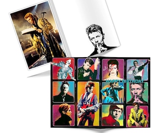 David Bowie Birthday Card, Yoda Birthday Card, Mandalorian Card, Silver Fox Birthday Card, Marilyn Birthday Card, Ziggy Stardust, Hunky Dory