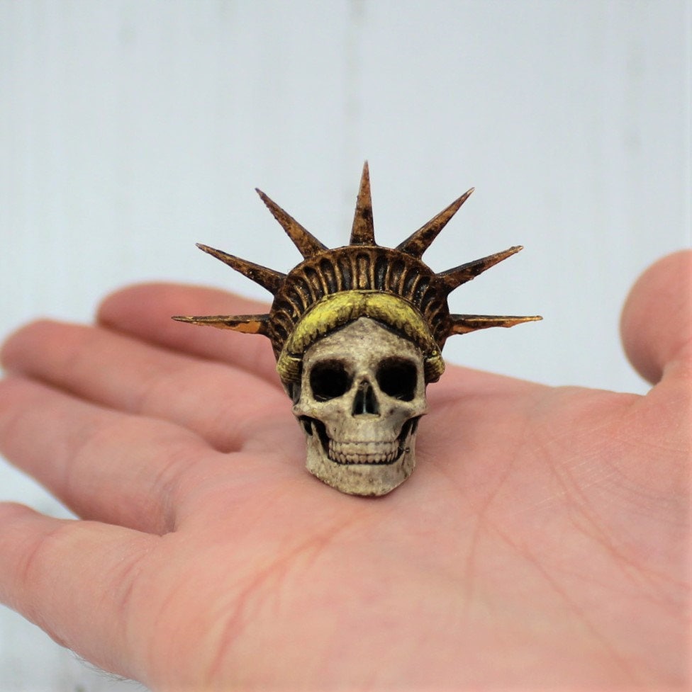 LIBERTY and the CROWN Skull Figurine Statue of Liberty Large Etsy UK