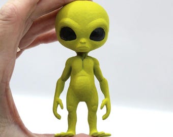 Green Alien Figure or Fridge Magnet: Area 51 Roswell Sci-fi Gift