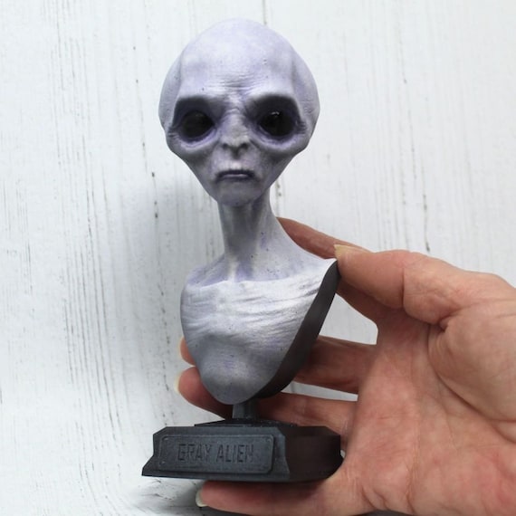 Gray Alien Bust: Area 51 Roswell Incident Resin Desk Art - Etsy