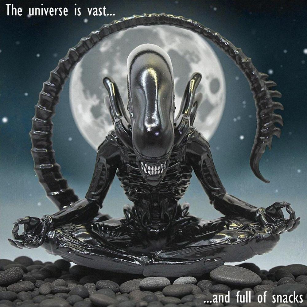LARGE Meditating Xenomorph Figurine: Sci-fi Yogi Decor - Etsy