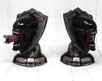 Alien Head Trophy, Xenomorph Head, Alien Fan Art, Alien vs Predator, Secondary Pharyngeal Jaw, Alien 1979 Movie, Alien Bust Desk Art