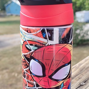 Thermos Funtainer ~ Spiderman ~Insulated Stainless Steel Water Bottle Cup  12 oz