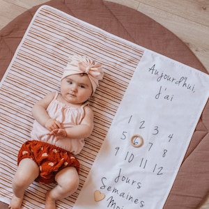 Personalized mixed baby milestone blanket