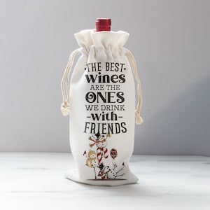 WINE BAG | Tis the Season to get Tipsy - Cheers! | The Best Wines are The Ones we Drink with Friends | Friends Gift | Snowman Wine Bag