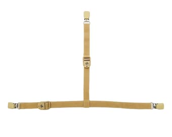 Befestigen des elastischen Schaffells - Befestigen des Gummibands am Stuhl - Befestigen des Schaffells am Stuhl - Farbe Beige