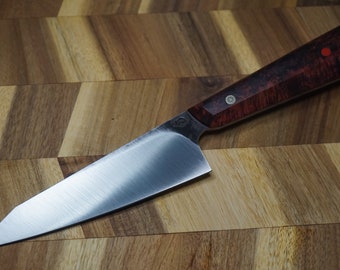 6.5” Kiritsuke Petty Knife w/ Red Burl Handle
