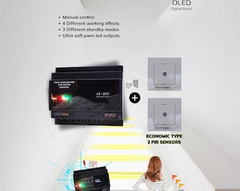 Smart Stair Automation - Practical Solution for Home Safety, Smart module and sensor control kits (except LED and transformer) AT-Eco Oled