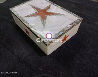 Marble Jewelry Trinket Box Handicraft Floral Inlay semi precious stones Works Decor and Gifts