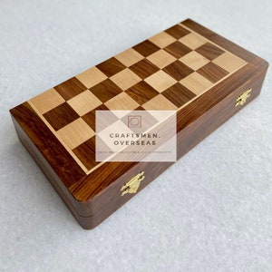 Wooden Chess Set, Folding Travel chess board game Set, Convertible Chess Storage Box, 6&quot;, 8&quot;, 10&quot;,12&quot; wood chess set, Gift Set