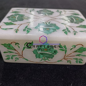 Marmor Inlay Box. Marmor Handgemachte Box. Geschenke für Sie/Ihn. Halbedelstein Marmor Inlay Box