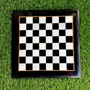 Handmade Black Marble Chess Board for indoor games. Marble Chess board, best gift for loved ones.