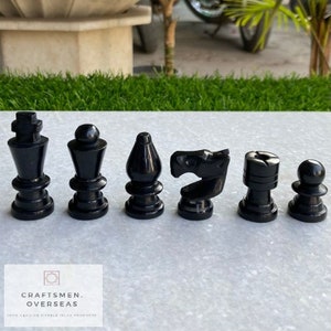 Marble Chess Pieces, Black and White Chess Pieces, Chess Set For Gift, Marble Chess Figures, Marble Chess Coins for Gifts.