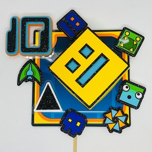 Geometry Dash Cake Topper