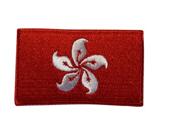 HONG KONG COLONIAL FLAG embroidered iron-on PATCH CHINESE EMBLEM CHINA FORMER 