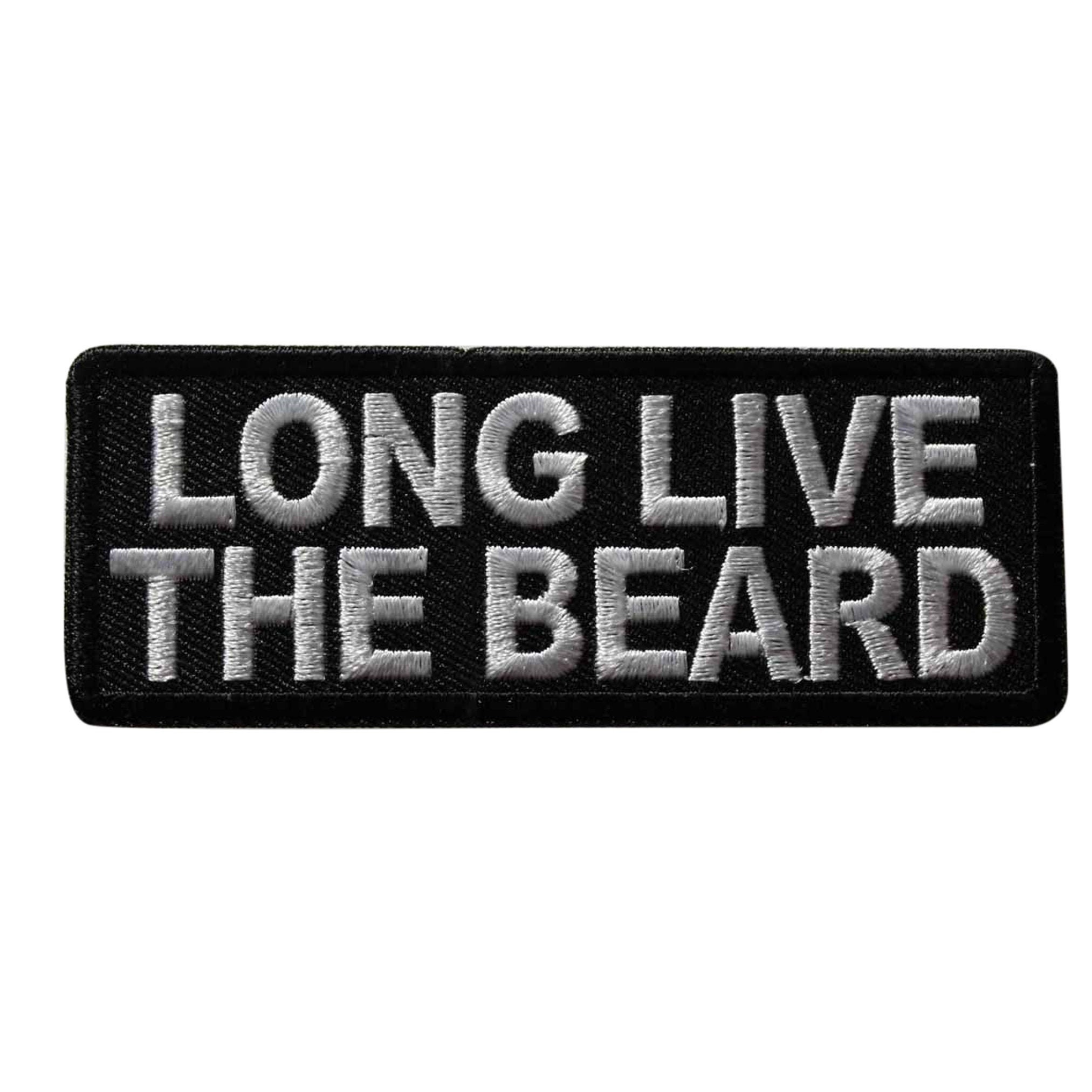 Embroidered Long Live the Beard Sew or Iron on Patch Biker Patch 