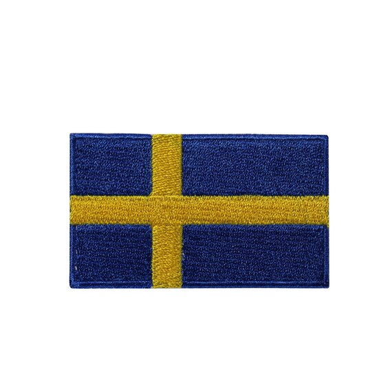 SWEDEN FLAG EMBROIDERED IRON ON PATCH 