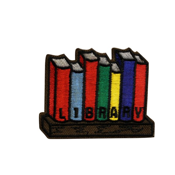Library Books Embroidered Iron On Patch - P4-H