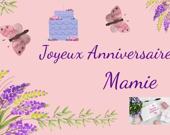 Carte Anniversaire De Maman Etsy