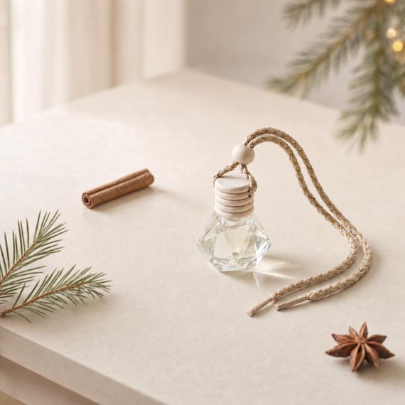 Christmas Car Diffuser 8ml | Spiced Noël & Fig Harvest Handmade Hanging Car Air Freshener | Festive Gift