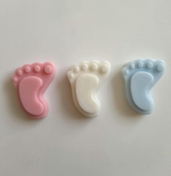 Personalised Baby Feet Soap Favours – Custom Labels, Choice of Scent (Baby Shower)