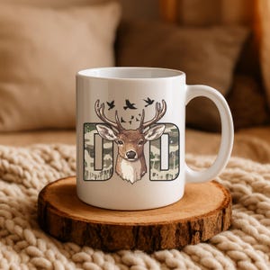 Dad Hunting Mug: Deer & Camo Coffee Cup - Hunting Season Gift