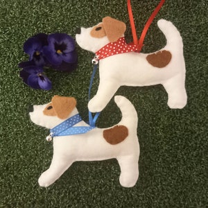 Décoration à suspendre Jack Russell faite main en feutre