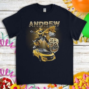 Transformers Bumblebee Robot Birthday Gift For Son Daughter Funny Custom Name Unisex T-Shirt For Men Women Kids Boys Girls Toddler