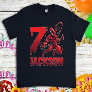 Spider-man Villain Carnage Birthday Gift For Son Daughter Funny Custom Name Unisex T-Shirt For Men Women Kids Boys Girls Toddler Infant