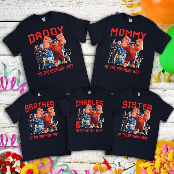 Family Matching Wreck It Ralph Birthday Shirt, Disney Trip Personalized Birthday Party, Custom Birthday Photo Kids Toddlers Adults