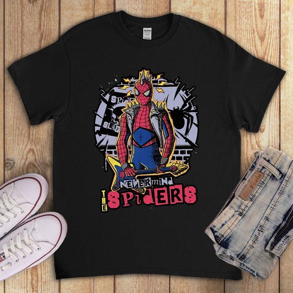 Spider-Man Funny Retro Vintage Punk Rock Avenger Superhero Unisex Gift T-Shirt V-Neck Sweatshirt Hoodie Tank Top For Men Women Kids T-shirt