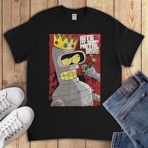 Bender Bite My Metal Ass Funny Futurama Cartoon Adult Swim Gift T-Shirt V-Neck Sweatshirt Hoodie Tank Top For Men Women Kids T-shirt