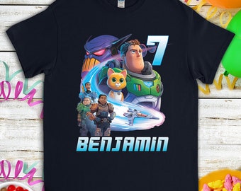 Buzz Lightyear Space Ranger Birthday Gift For Son Daughter, Disney Toy Story Custom Name Birthday T-Shirt For Men Women Kids Boys Girls