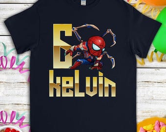 Chibi Spider-man Avengers Superhero Birthday Comic Gift For Son Daughter Funny Custom T-Shirt For Men Women Kids Boys Girls Toddler Infant