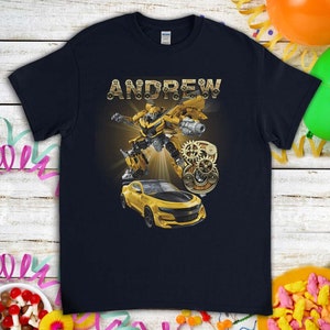 Transformers Bumblebee Robot Birthday Gift For Son Daughter Funny Custom Name Unisex T-Shirt For Men Women Kids Boys Girls Toddler