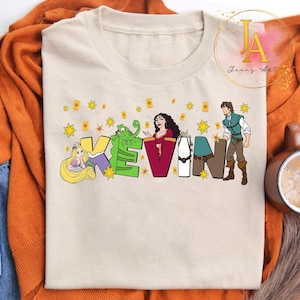 Custom Name Disney Tangled Rapunzel T-shirt, Personalized Princess Rapunzel Shirt, WDW Magic Kingdom Vacation Family Matching Gift