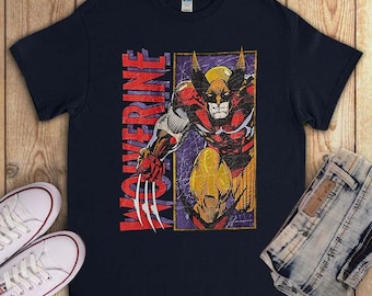 【SALE】80s Marvel wolverine tee 80s Marvel X-men Wolverine Vs Colossus T-shirt – Vintage