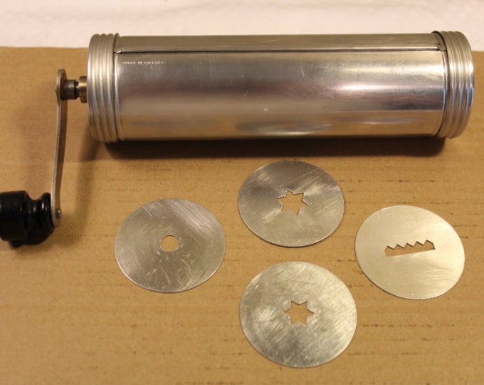 Vintage Swedish Sveico Crank Cookie Press With Black Wood Handle 1950s