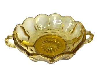 Anchor Hocking Amber Honey Two Handle Nappy Dish