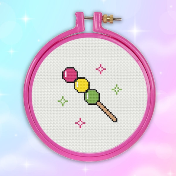 Kawaii Japanese Dango Sweet Candy Cute Cross Stitch Pattern