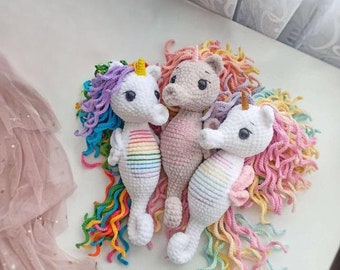 Sea unicorn Crochet Pattern, Crochet Sea Unicorn Amigurumi Pattern PDF
