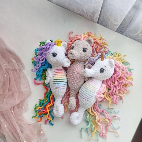 Meer-Einhorn Häkelanleitung, gehäkeltes Meer-Einhorn Amigurumi Muster PDF