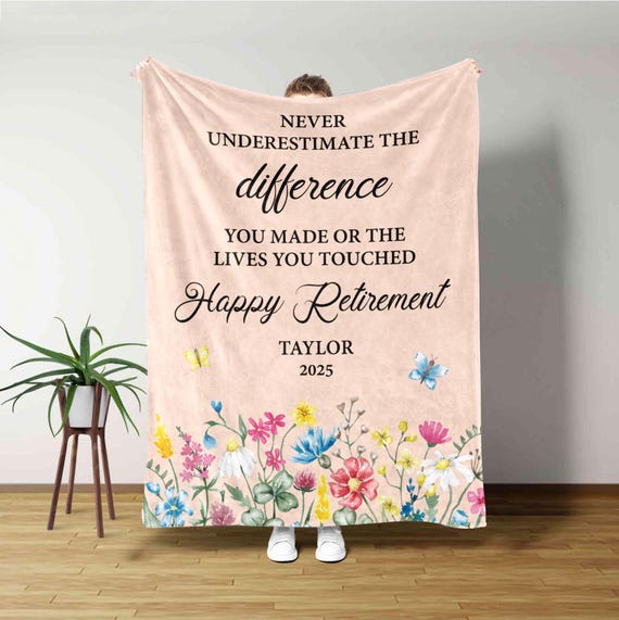 Custom Retirement Blanket, Retirement Blanket for Boss Coworker