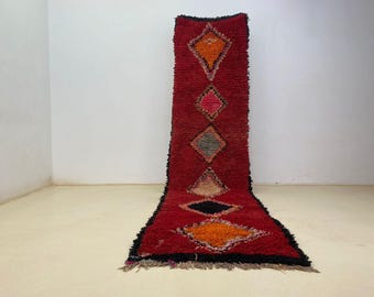 ブーシュルイットランナー：ヴィンテージモロッココットンラグ