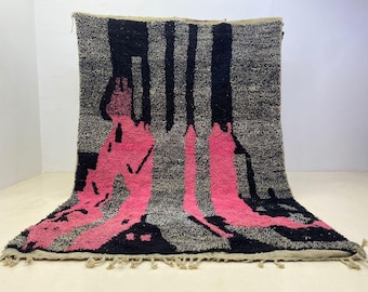 Moroccan Berber Rug: Handmade Wool & Cotton, Geometric Colors