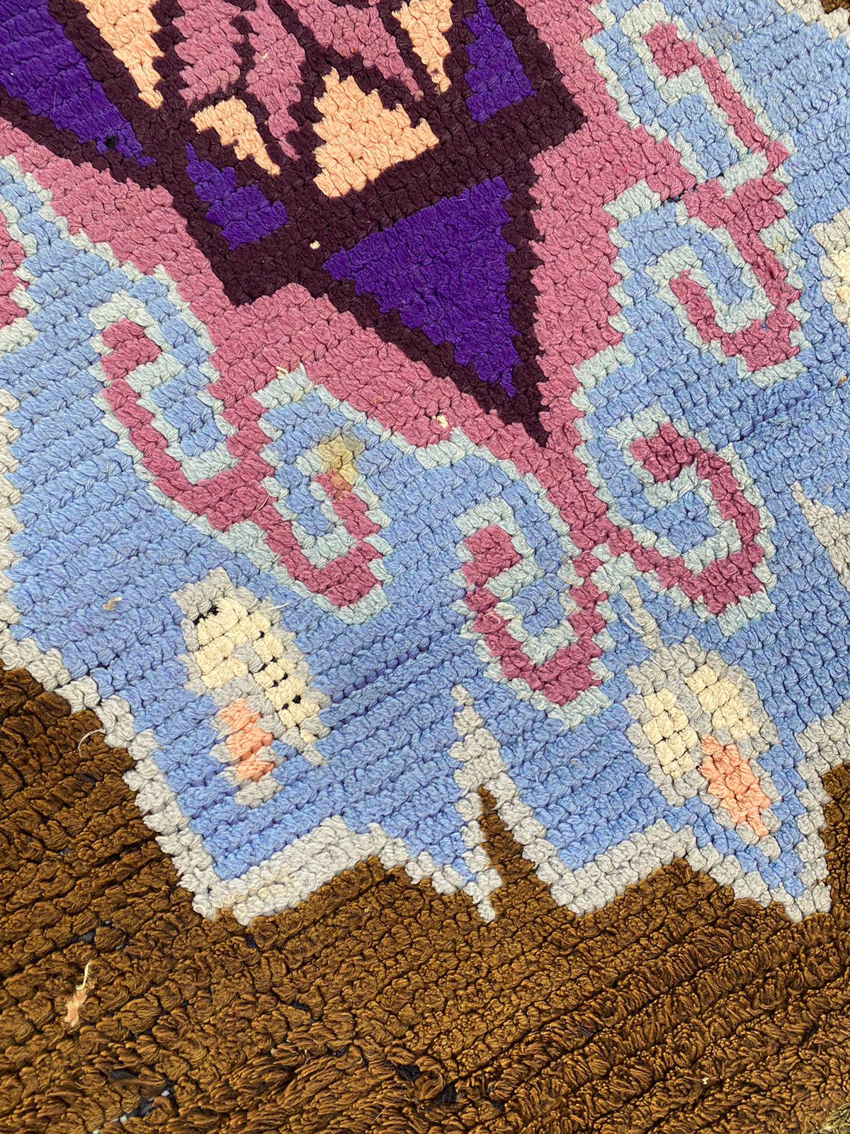 ヴィンテージモロッコブージャードラグ - カラフルなハンドメイド 
